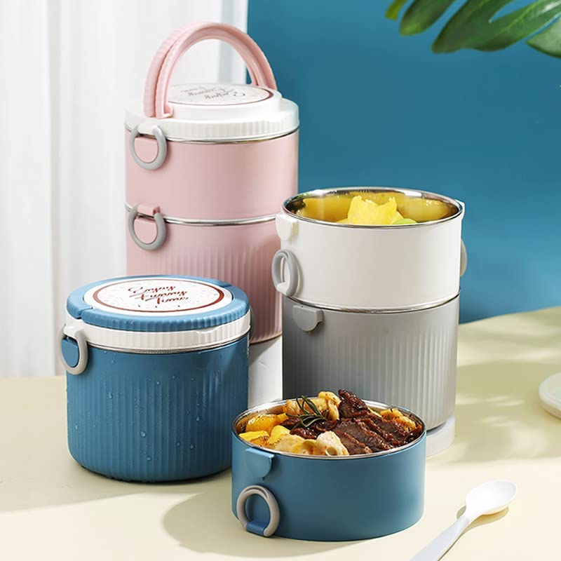SARJUDAS ENTERPRISE Round Large 2 Layers Lunch Meal Box Adult Lunchbox Container for Boys | Girls School & Office Men (LB 8831 Chops & Hops Lunch Box)