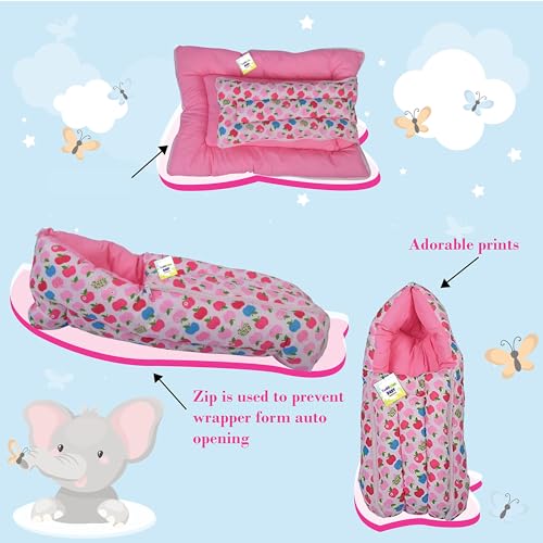 Image of Toddylon Flat Bed Baby Bed New Born Baby Bedding Set | Mosquito Net | Carry Bag | Mattress | Carry Bag | Essentials Combo | Cotton | Infants | Baby Boys & Baby Girls | Beds (0-6 Months) (3PCS Set)