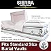 RestInPower Steel/Satin Sierra Casket - Enduring Elegance in Premium Steel with Complete Comfort Lining (White)