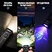 HAUSBELL Flat EDC Flashlight 1800 High Lumens, Stainless Steel Rechargeable Pocket Light with UV Blacklight, Red Light for Cats, Arrow-Shaped RGB Beacon, Magnetic Work Light, USB-C Stepless Dimming