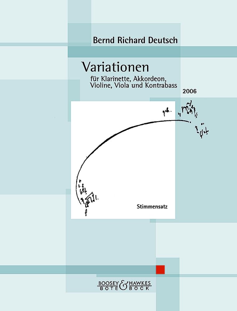 Variationen: Nr. 16. Klarinette, Akkordeon, Violine, Viola und Kontrabass. Stimmensatz.