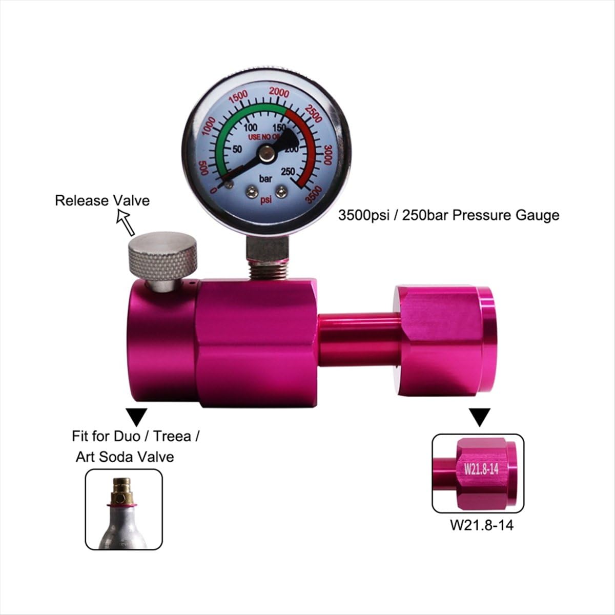 Adattatore di ricarica CO2 Soda Refill Duo Art Terra Quick Connect Cilindro da anidride carbonica W21.8-14