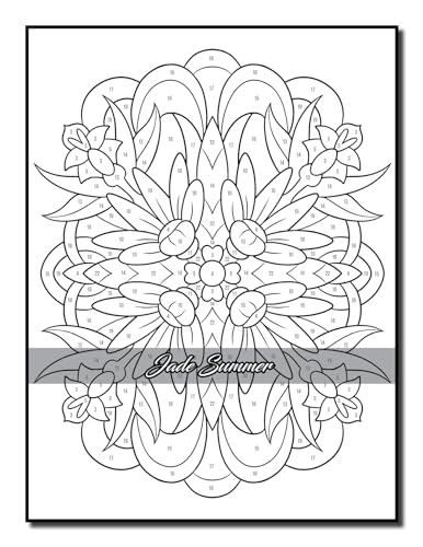 Color by Number Flowers: An Adult Coloring Book with Fun, Easy, and Relaxing Coloring Pages (Color by Number Coloring Books) - Image 19