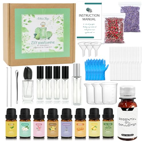 WhizToys DIY Perfume Making Kit - 53Pcs Perfume Making Kits for Women Make Your Own Scent with Essential Oil Bottle Fragrance Set Fragrance Gifts for Women Girls