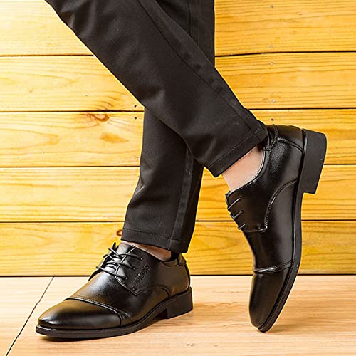 Mens Classic Plain Toe Oxfords Shoes Arch Support Business Formal Shoes Matte Leather Dress Shoe Pointed Toe Retro Derbby Durable Work Office Footwear Elegant Dating Suit Shoe3