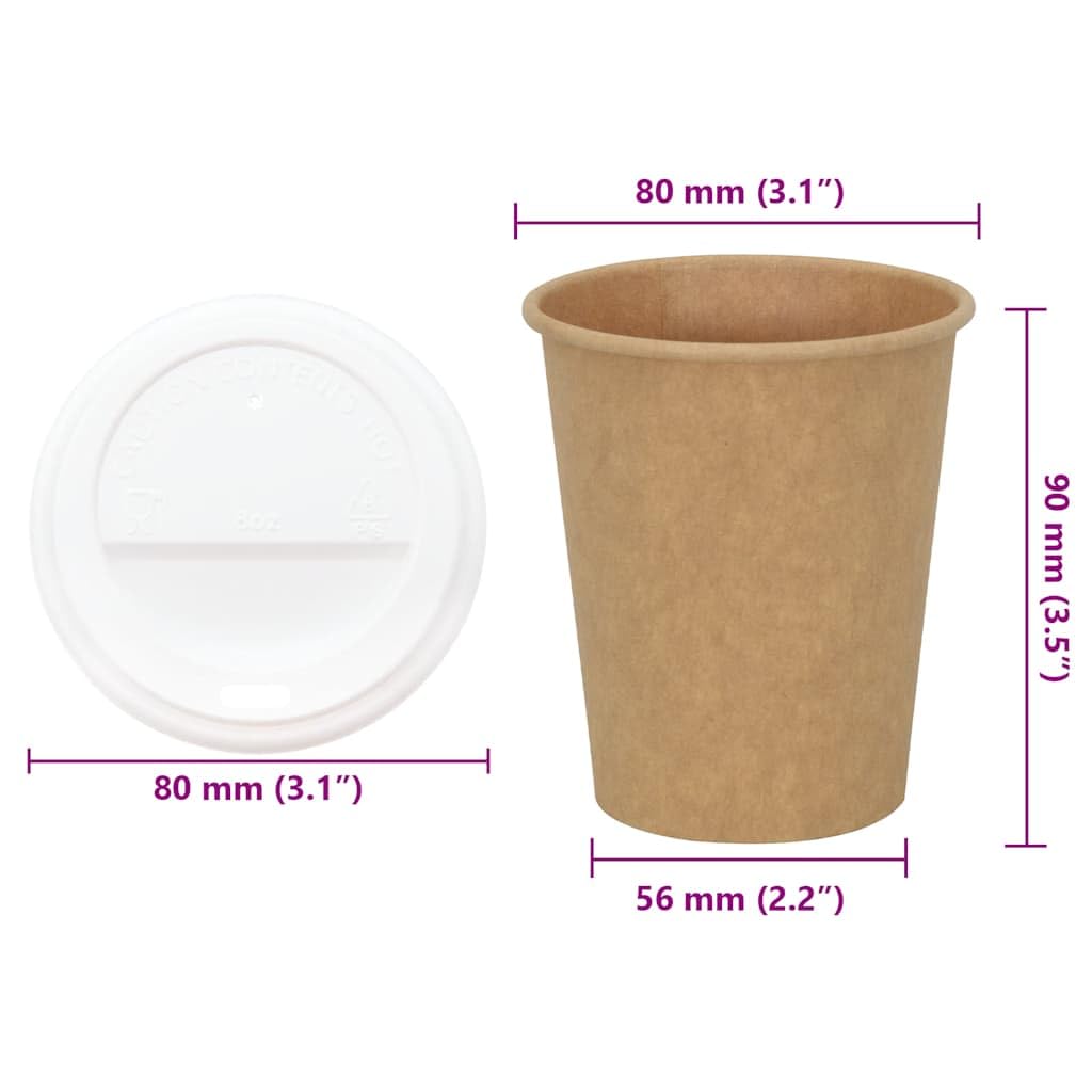Tazze da caffè in Carta con Coperchi 1000 pz 8oz 200 ml,Bicchieri USA e Getta,Tazze da caffè in Carta-3325220