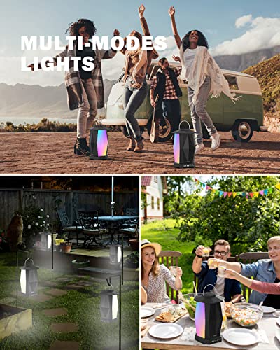 Inwa Outdoor Bluetooth Speakers, Linkable Wireless Speaker Up to 100 Speakers, IPX5 Waterproof, Beat-Driven Light Show, Seamlessly to Phone, TV Box, Projector, Echo Dot, for Patio, Yard, Pool (2 PACK) - Image 5