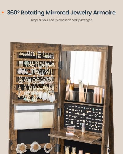 Image of SONGMICS HOME Standing Jewelry Armoire, Full Length Mirror with Storage