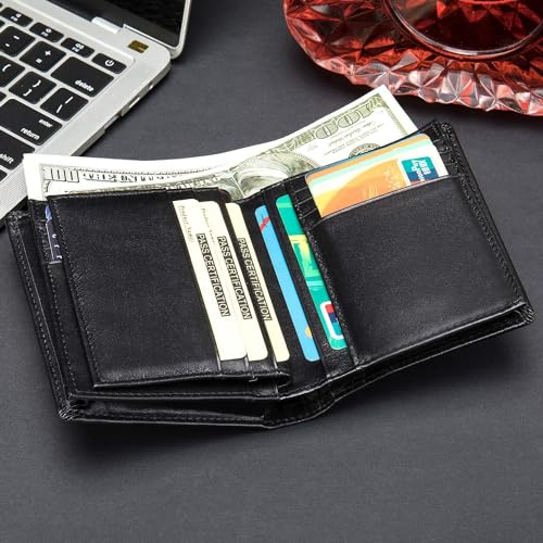 Mens Leather Bifold RFID Vertical Wallet Extra Large Capacity Card Holder With 16 Slots And ID Window wallet & card cases4
