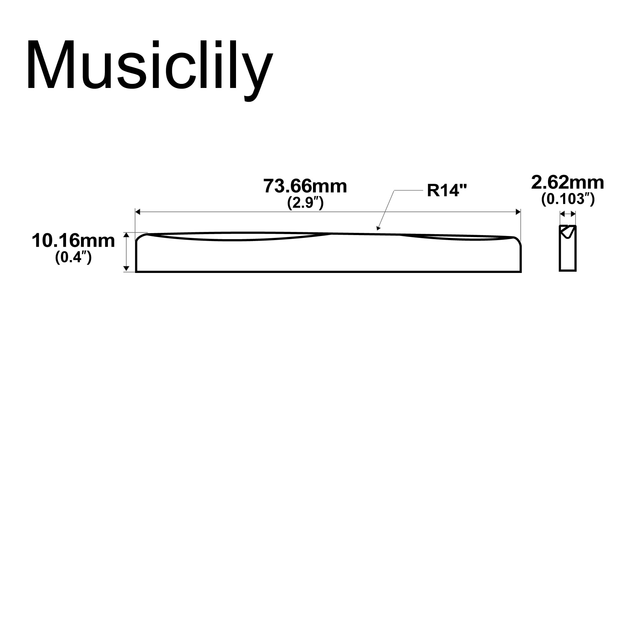 HSB-SM1 - Sella Compensata In Osso Per Chitarra Acustica Tipo Martin