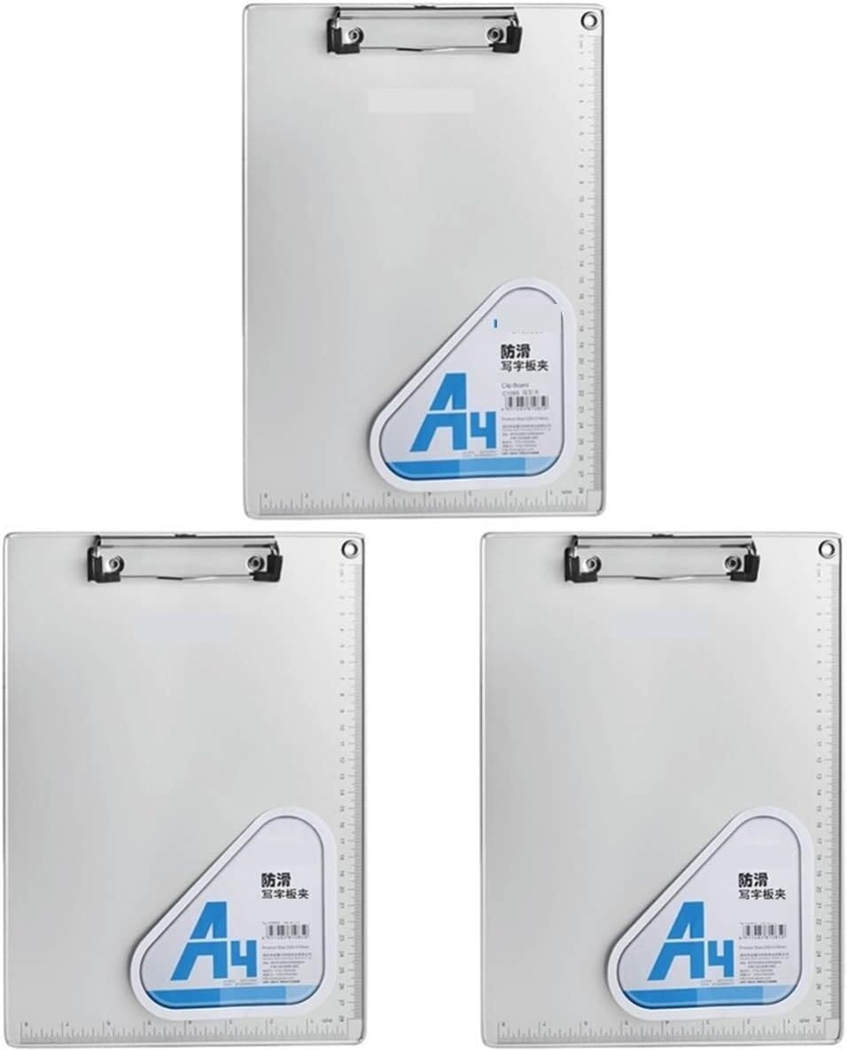 Klemmbrett-Ordner, Klemmbretter, 3-teiliges Kunststoffhefter-Set aus Aluminiumlegierung, Hartfaserplatte, for Büros, tragbare Memos, Büros, Schulen, Klemmbretter, Akten, wenig Papier, Arzt, Restaurant