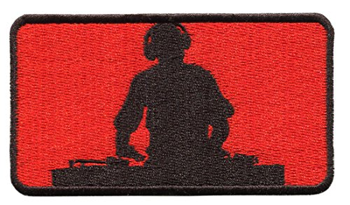 Major League DJ Rap Hip Hop Music Turntable Shirt Patch 9.5cm - Skater - Skateboarding - Rasta - American - Jacket - Shirt (Red Black)