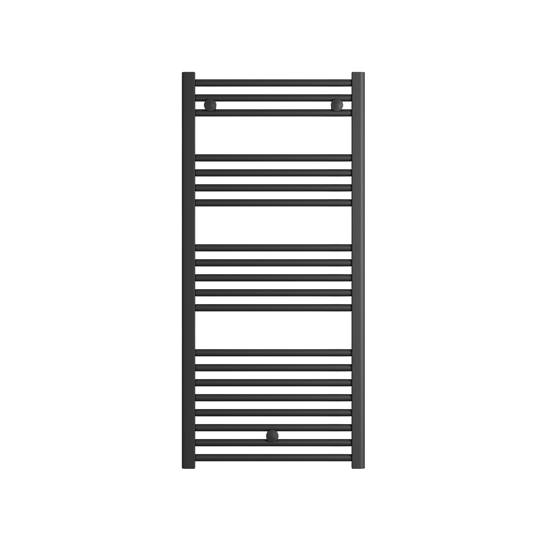 facula - Radiador Toallero DE Agua Ocean Negro 1188x550mm | (NO Eléctrico) | 3 Soportes + purgador | Conexiones 3x1/2