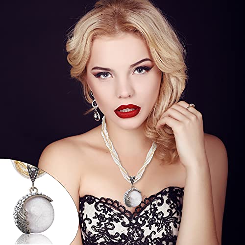 Hicarer 3 Pcs Turquoise Necklaces for Women Retro Vintage Bohemian Style Pendant Collar Chain Necklace Fashion Beaded Chunky Pendant Collar for Women Lady Gifts (Green, White, Blue)3