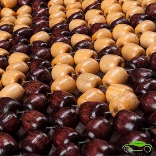 Image of SARTE Wooden Beads for Car Seat Ultra Comfort Wooden Beads Cover Acupressure Sitting Bead Seat Wooden Cushion Pad for All Type of Chairs (Beige, 2Pc)