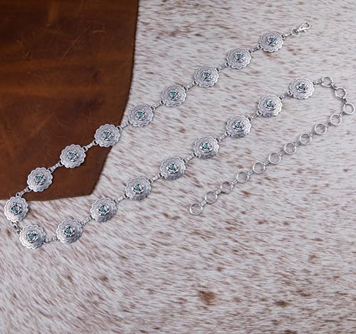 Wrangler Womens Western Concho Chain Belt Cowgirl Rustic Metal Waist Jewelry2