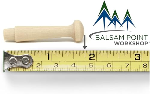 Miniatura 2 de Las clavijas de coctelera pequeñas sin terminar de 1.75 pulgadas incluyen una longitud de espiga de 14 pulgadas (paquete de 25) Balsam Point Workshop