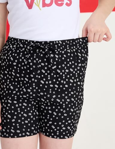 Image of Amazon Brand - Symbol Girls Regular Fit Printed Rayon Shorts | Elasticated Waistband | Age 2-14 Years