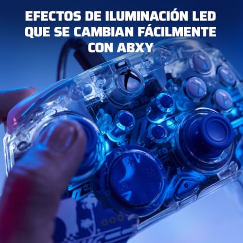 Image of PDP REALMz Nintendo Switch Pro Controller, Customizable LED Lighting, 3.5mm Headphone Jack, Officially Licensed by Nintendo and SEGA: Sonic Superstars (Knuckles Sky Sanctuary Zone)