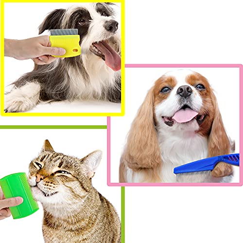 Meric Pet Grooming Combs, Multi-coloured Stainless-Steel Combs for Cats and Dogs, 6 Pieces per Pack - Image 3