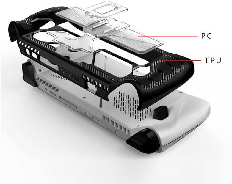 Miniatura 9 de Funda protectora para ASUS ROG Ally, funda de TPU para ASUS ROG Ally con soporte, incluye 2 protectores de pantalla de vidrio templado ASUS ROG