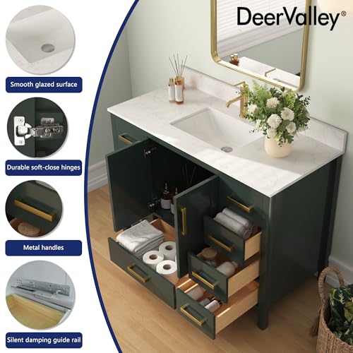 Image of DeerValley 48 inch Bathroom Vanity Set with Ceramic Top Sink