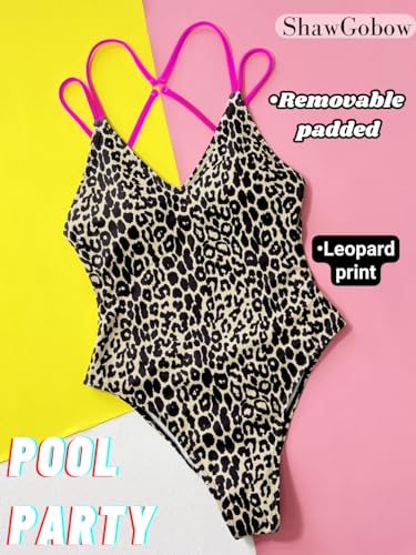 Image of ShawGobow Sexy Swimsuit for Women,Backless Scrunch Butt High Cut Monokini,One Piece Cheeky Bathing Suit Beach Pool Party