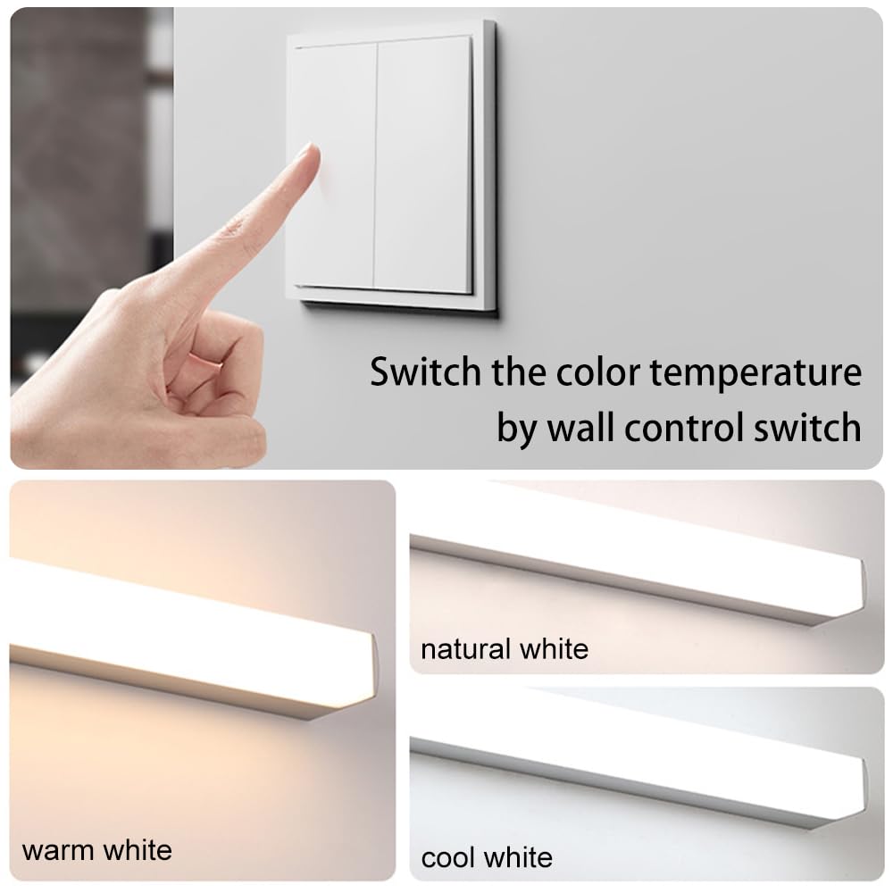 Jadssox Lampada da toeletta a LED per Bagno Lampade da Bagno su Specchio, Lampada da toeletta Moderna a 3 modalità Colore, Lampada da Bagno su armadietti a Specchio