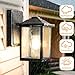 MATAMEYE Outdoor Wall Lantern, Exterior Waterproof Wall Sconce Light Fixture, Black Front Door Mounted Lighting with Clear Glass, Anti-Rust Porch Lamp