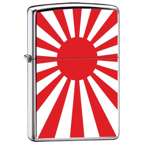 Encendedor Zippo con bandera de Japón metal cromado