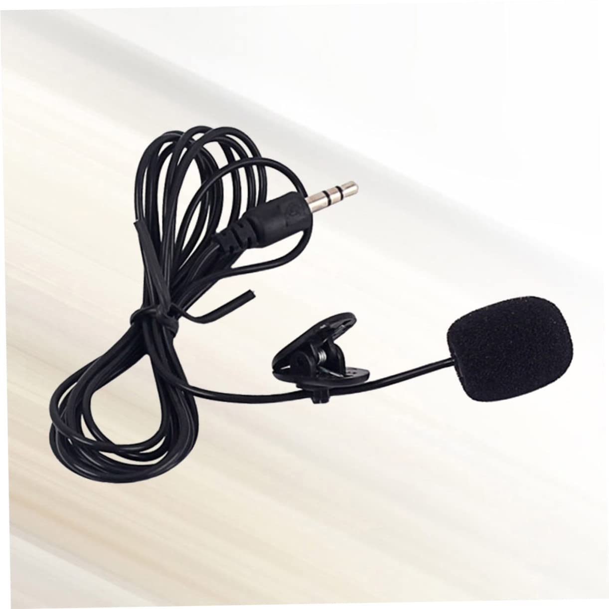 LALADEFIEE Mini Portable Clip Microphone Plug for Smartphones Tablets and Computers Black for Interviews Video Conferencing and Live Broadcasting