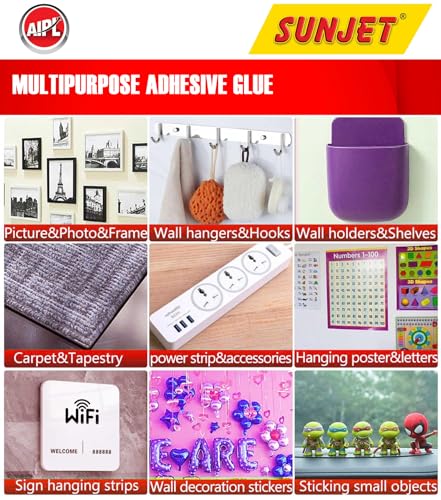 Image of AIPL Sunjet Double Sided Heavy Duty Nano Tape- Strong Adhesive,Residue-Free, Multi-Functional Reusable Gel Tape,for Home & Office Use -Washable Reusable Strong Sticky Strips Grip Tape- 3 Mtr (1 Roll)