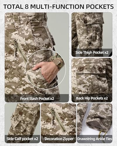 Image of AKARMY Men's Relaxed Fit Cargos