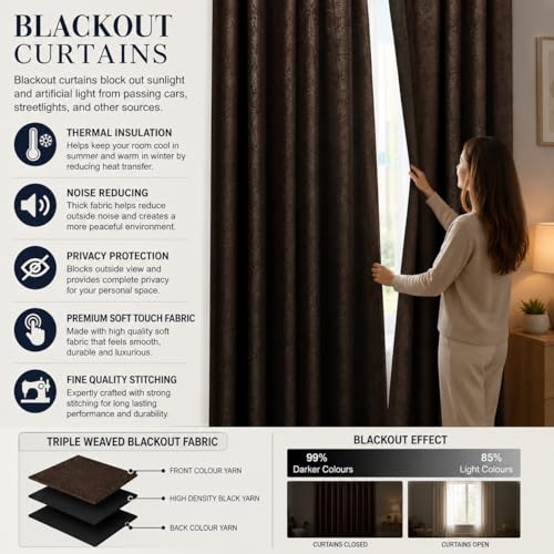 Image of Floral Printed True Blackout Long Door Curtains 9 Feet Set of 2 | Heavy Room Darkening Thermal Insulated Eyelet Parda for Living Room & Bedroom | Curtains with Tie Back (121x274cm, Pink)