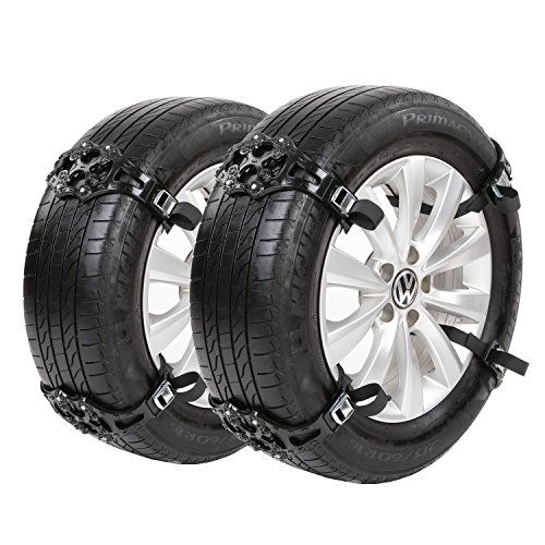 Sanku 2018 Upgraded Snow Tire Chains,Fits for Most Car/SUV/Truck-Set of 8 (Black)