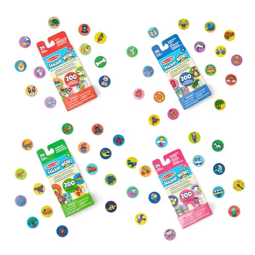 Image of Melissa & Doug Sticker Wow! Mini Activity Pad & Refill Stickers 4-Pack Set | 800 Surprise Stickers, 4 Mini Pads, Dinosaur & Pets, Mess-Free Travel Toys, Arts & Crafts, Preschool Toys for Kids, Ages 3+