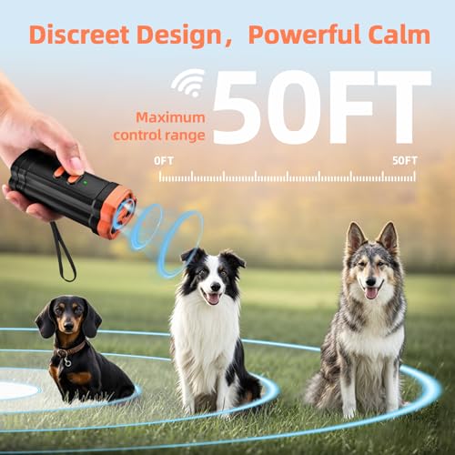 Image of Ultrasonic Anti Barking Device for Dogs - LED Light, Compact & Portable Bark Deterrent Device for Indoor /Outdoor Use, Effective for Your Dog and Neighbor's Dog Bark Control (Brown)