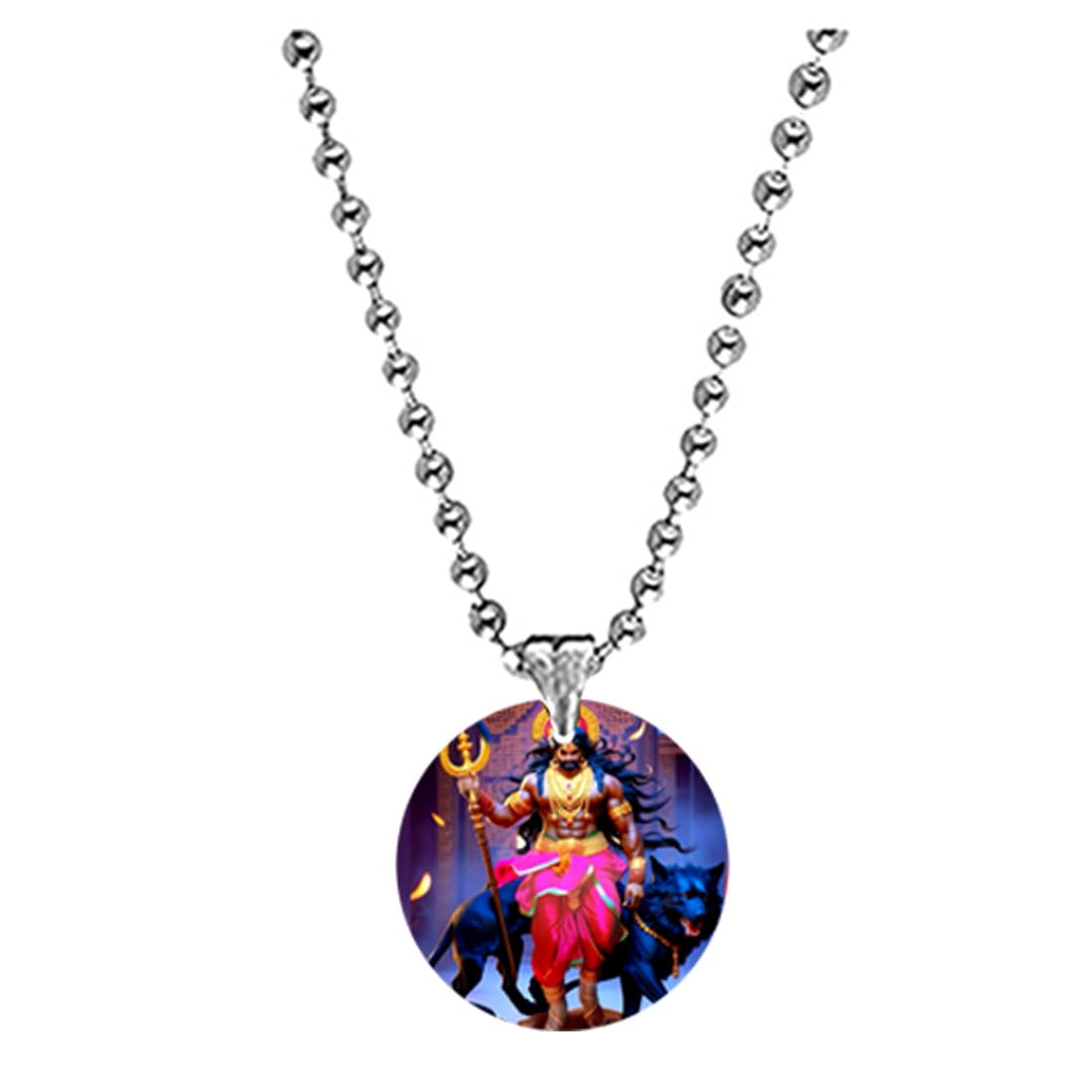 Abhiora FashionLord Kaal Bhairav with Vahan Dog Bead Chain Black Acrylic Pendant for Men Women | Religious Spiritual Symbolic Charm for Gifting and Personal Styling-image-38