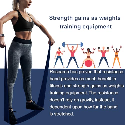 Image of A AZURELIFE Resistance Bands,Professional Long Non-Latex Elastic Stretch Bands,Exercise Bands for Physical Therapy, Yoga, Pilates, Rehab, at-Home or The Gym Workouts, Strength Training