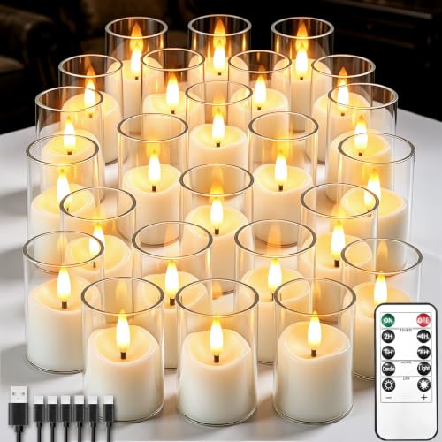Image of Rechargeable Flameless Candles with Timer Remote