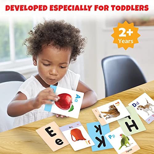 Image of Flash Cards for 3 Year Old - 32 Double-Sided Alphabet Picture Cards | Durable, Water Resistant, Wipe & Clean | Flash Cards for 3+ Year Old & Toddlers 2-6 Years