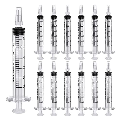 3ml Esteril Jeringa de Plastico Sin Aguja con Tapa, 50Pack Jeringa Desechable, Herramientas de Medición Dispensación de Jeringa para Laboratorios de Mascota,Perfumes,Lubricantes,Sellantes(3ml)