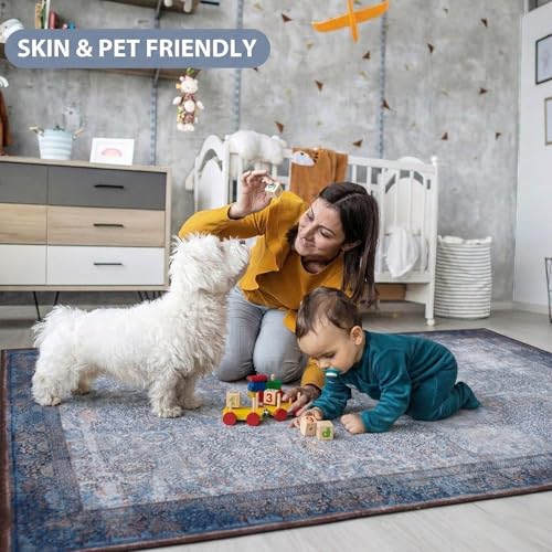 Image of Dream Weaverz Anti Slip Rectangular Carpet for Living Room & Hall | Silk | Flat Woven Soft Washable Floor Mat for Home, Bedroom Floor & Kitchen | Durable Anti Skid Rug for Daily Use (4 X 6) feet