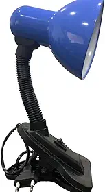Luminária de Mesa com Garra Presilha Bivolt Flexível para Leitura Quarto Escritório Maquiagem (Azul)