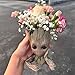 ZUSONUD Baby Groot Pen Pot Tree Man Pens Holder or Flower Pot with Drainage Hole Perfect for a Tiny Succulents Plants 6