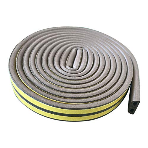 Isidore Ches fabulous Seal Foam Tape Foam Seal Strip,(5 Meters seals) D Type Self Adhesive Home Window Door Soundproof Seal Anti-collision Strip(Brown)