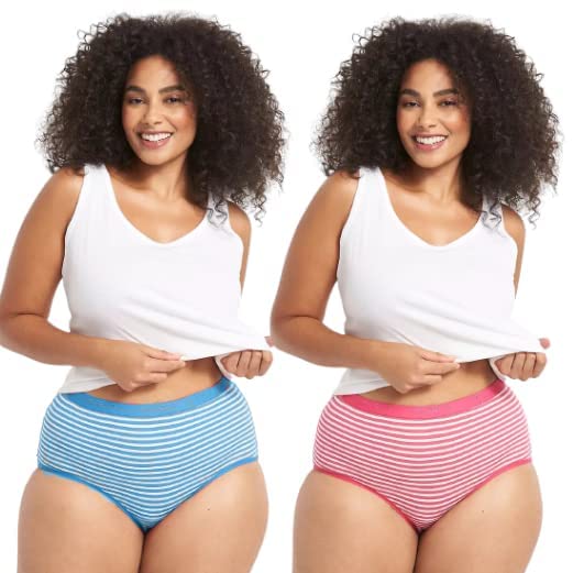 Image of VESY Women Cotton Hipster Solid Line Plus Size Panty Small to 10XL (Pack of 4)