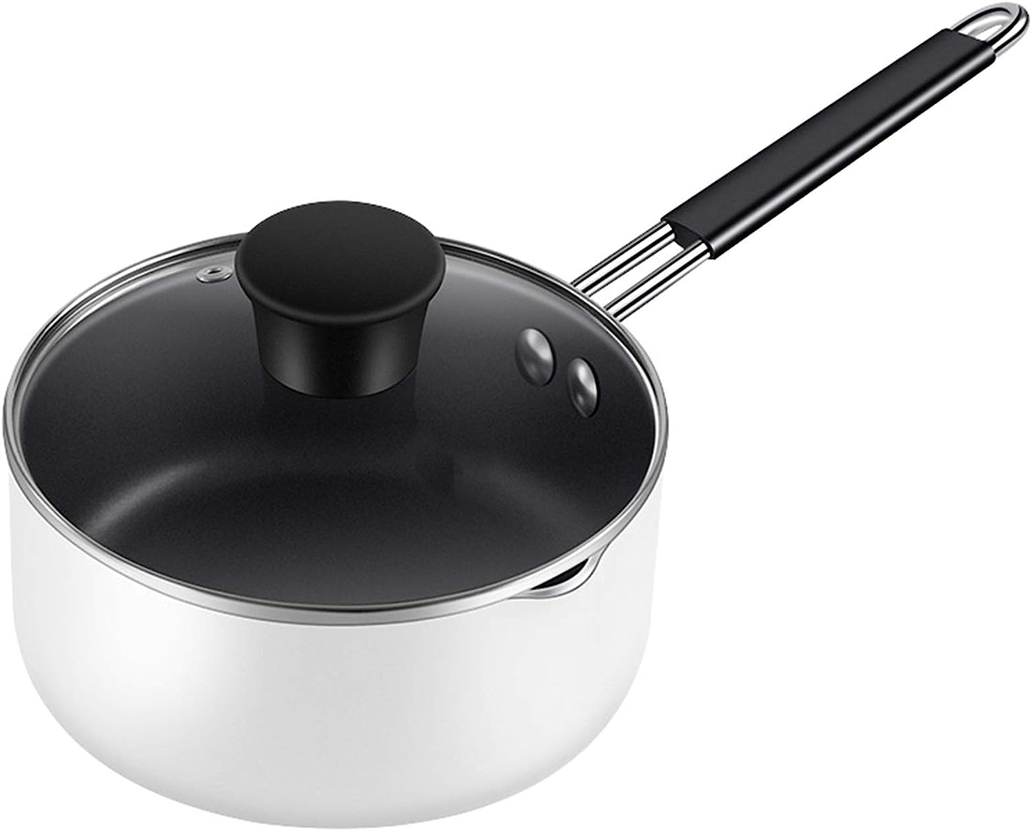 RajoNN Sartén Antiadherente de aleación de Aluminio para Leche, para Uso doméstico, pequeña, para Sopa, Fideos, Alimentos complementarios, sartén para Leche Caliente