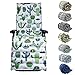 TIENDA EURASIA® Colchoneta para Tumbona con Almohada, Cojin de Tumbona, Colchoneta Acolchada, Colchoneta con Goma y Cordones de sujecion, Colchoneta de 180 x 55 cm (Cactus)