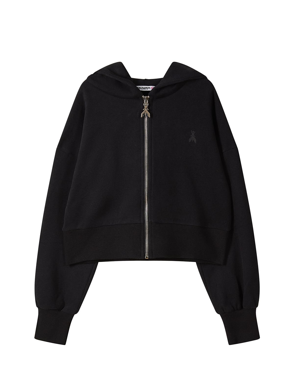 PATRIZIA PEPE Felpa con Cappuccio Zip Nera